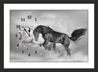 Часы-картина с паспарту в черном багете 50х70 CAS(37)